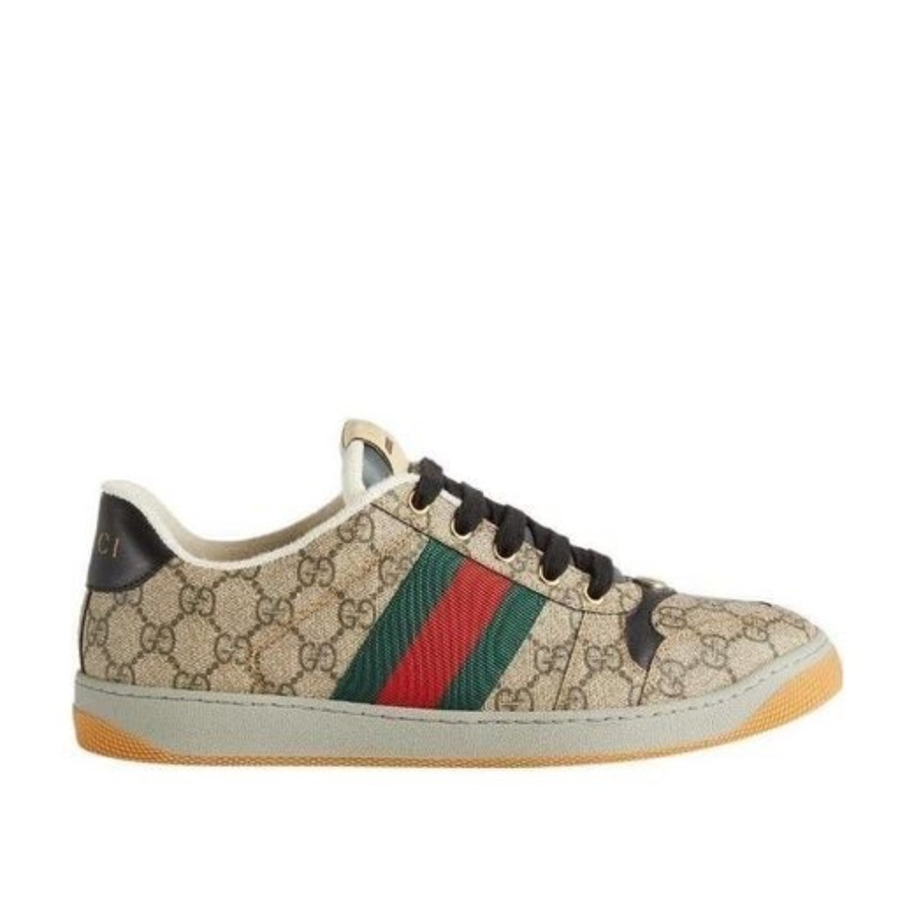 GUCCI Men's Screener Sneaker GG Monogram Beige Ebony Size 9.5 (US) NIB 674530 - Picture 2 of 12